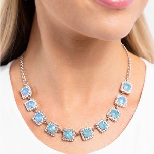 Jump Square  Blue Necklace